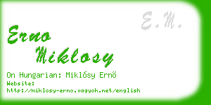 erno miklosy business card
