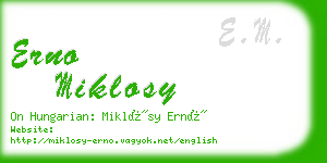 erno miklosy business card